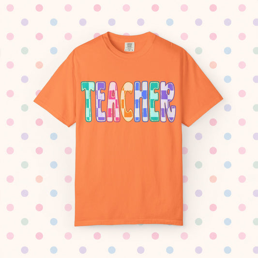 Teacher Colorful Patchwork T-Shirt