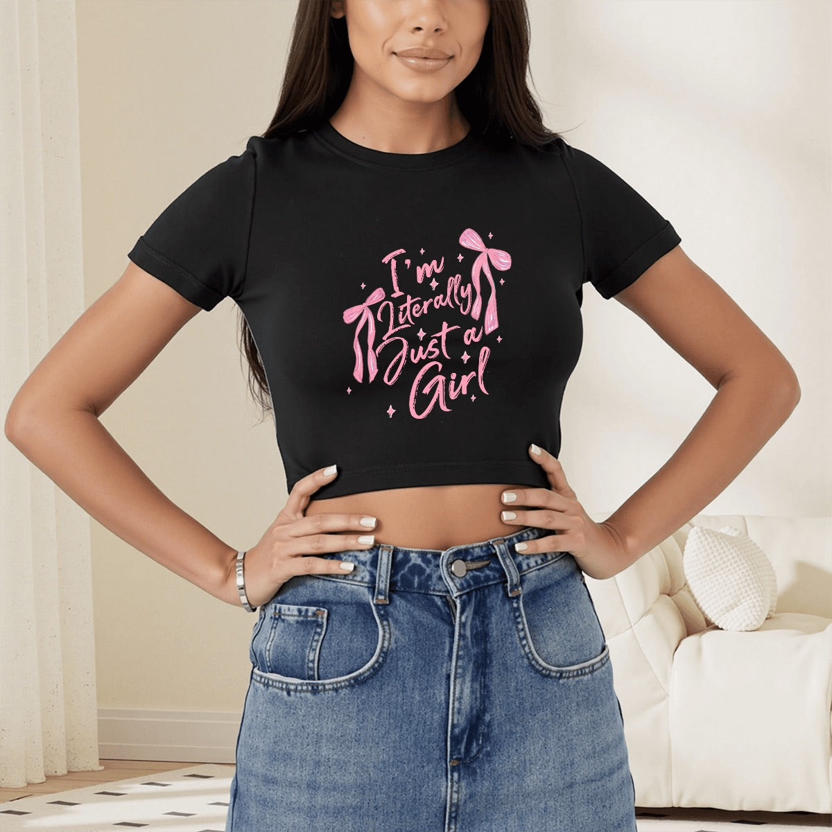 I'm Just a Girl Crop Top