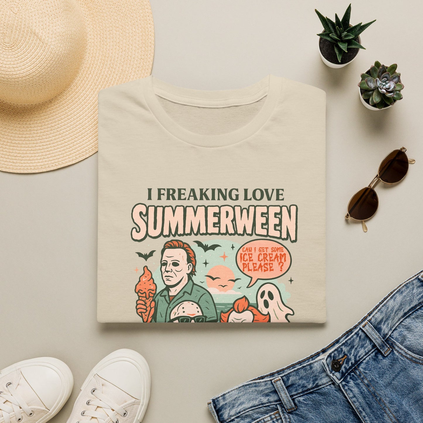 Summerween T-Shirt — “I Freaking Love Summerween” Horror Summer Graphic Tee
