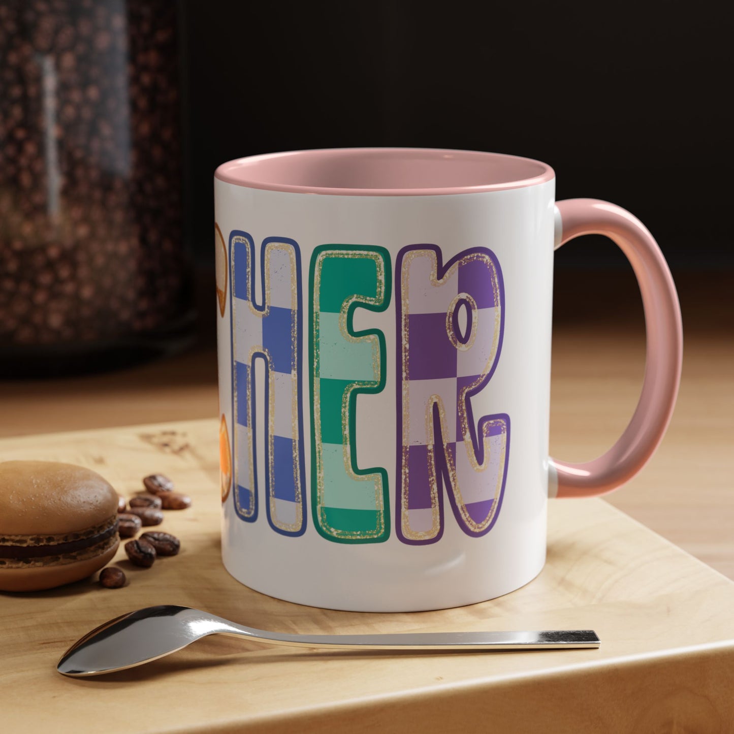 Teacher Rainbow Checker Accent Coffee Mug