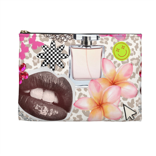 Y2K Collage Pencil Pouch | Cherry Hearts Zebra Leopard