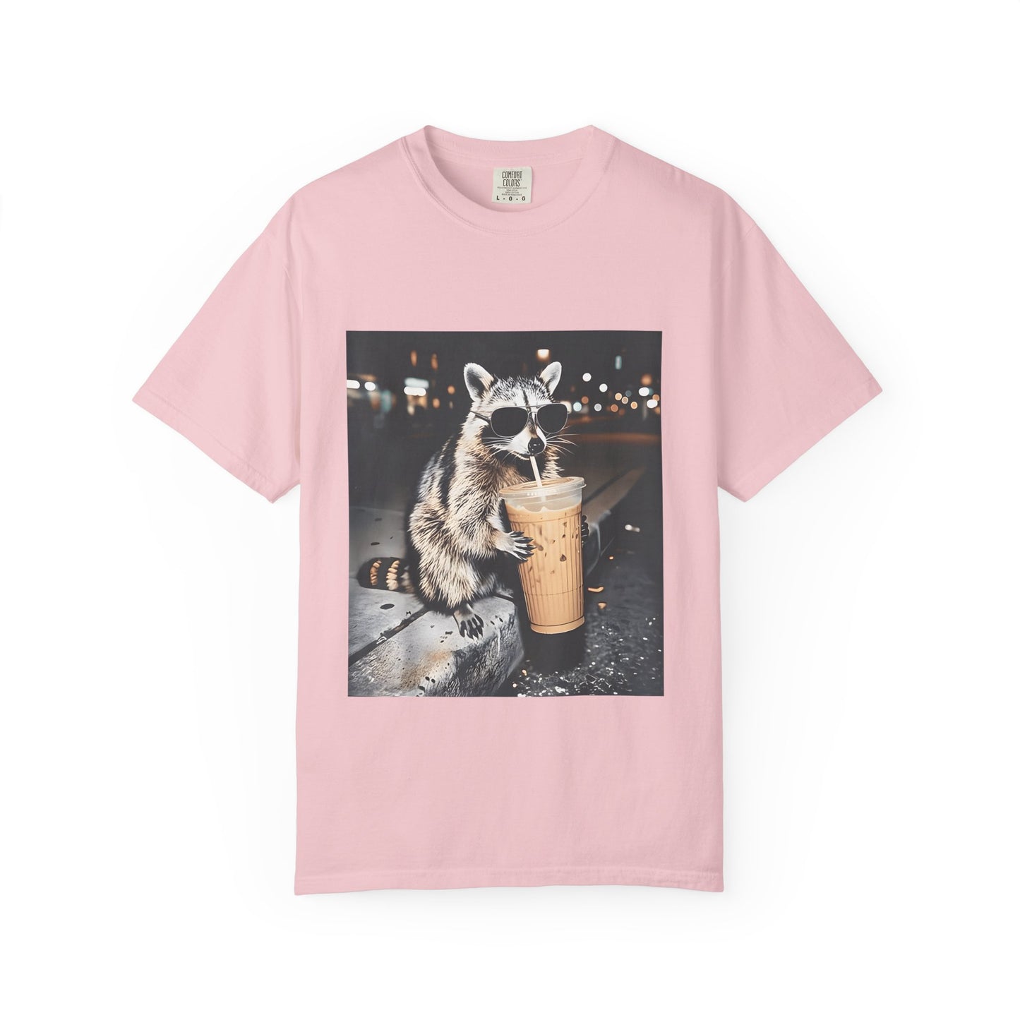 Raccoon Drinking Iced Coffee T-Shirt