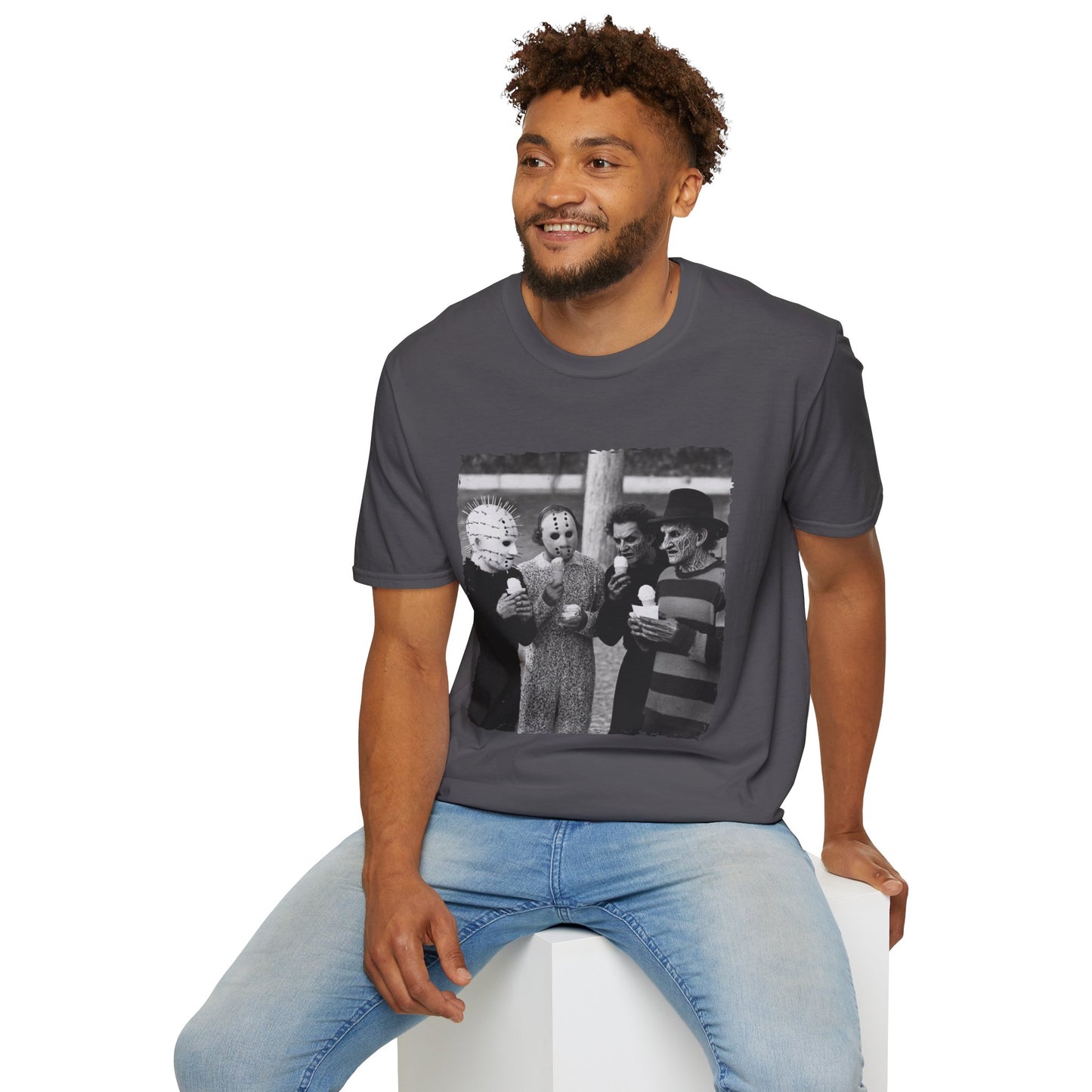 Horror Icons Ice Cream Summerween Photo T-Shirt