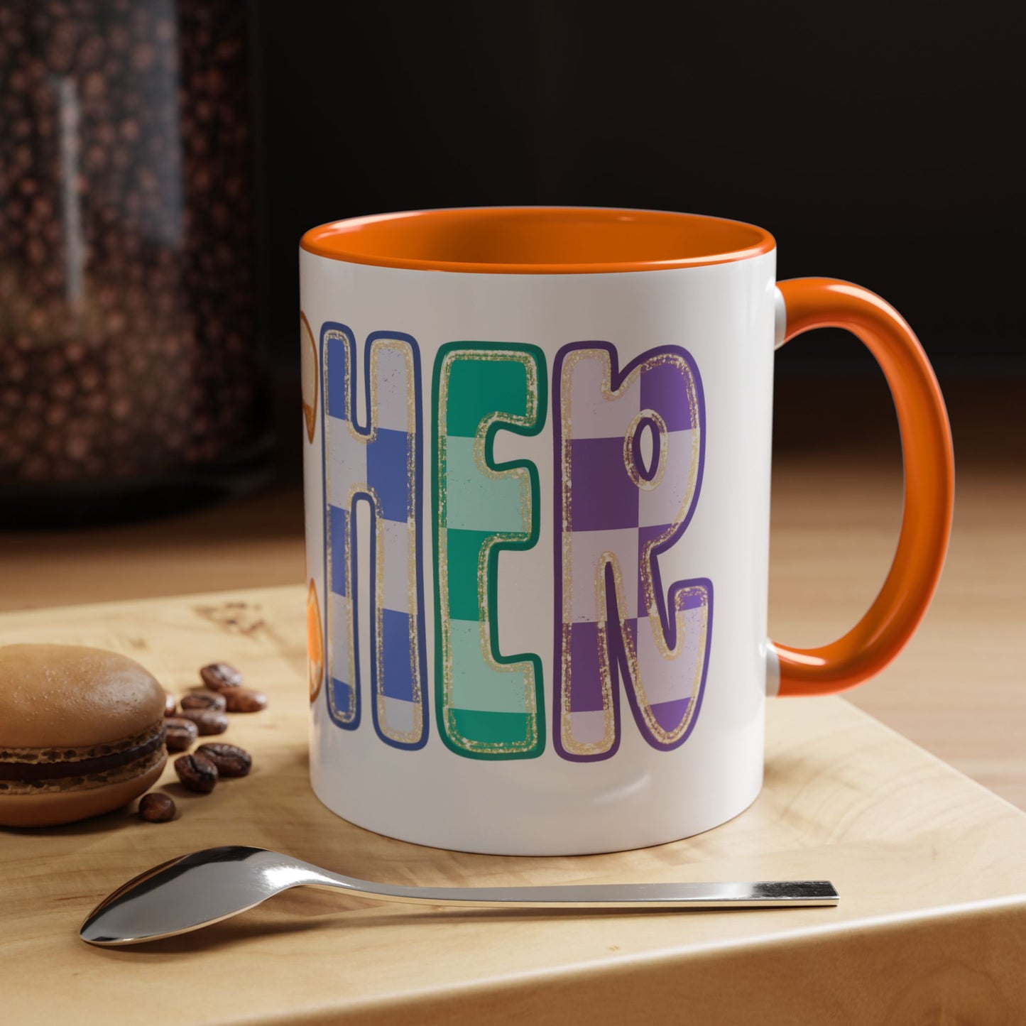 Teacher Rainbow Checker Accent Coffee Mug
