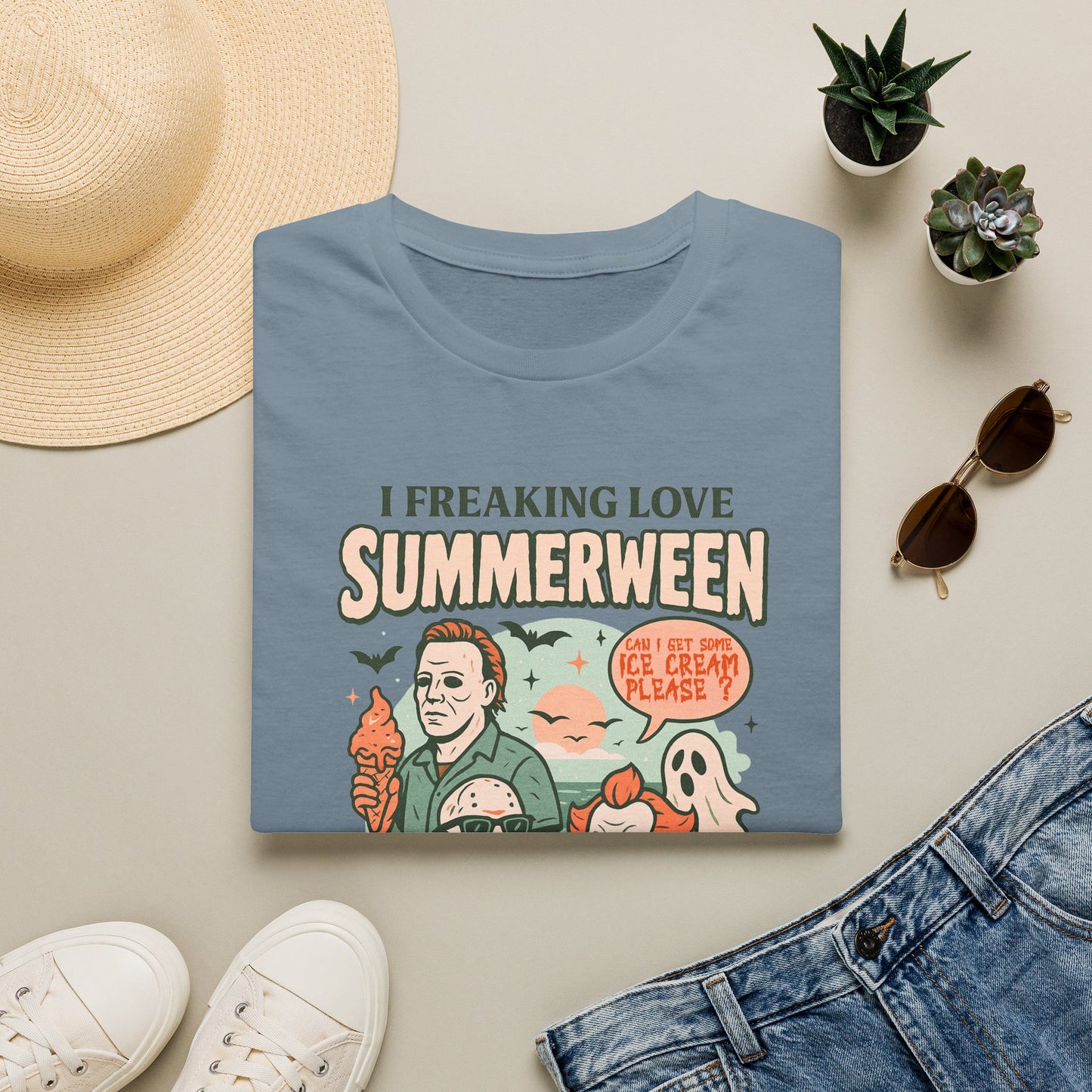 Summerween T-Shirt — “I Freaking Love Summerween” Horror Summer Graphic Tee