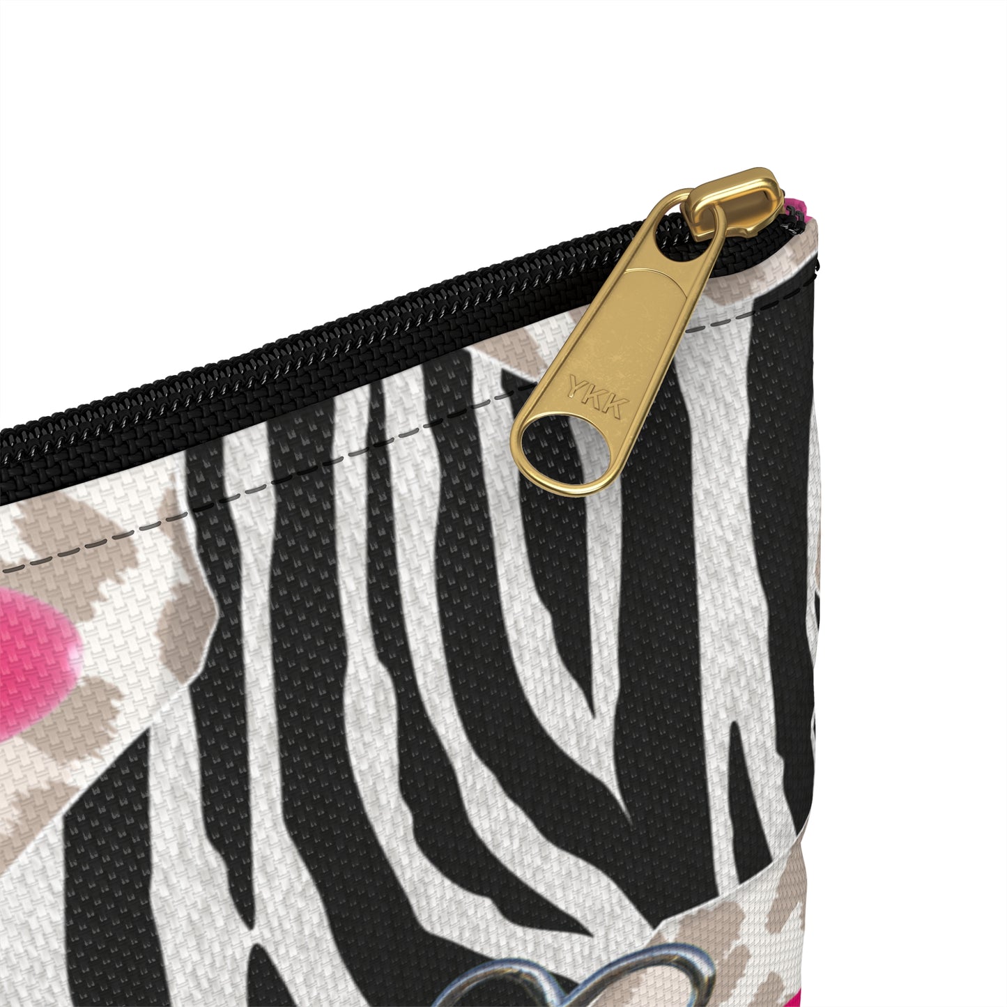 Y2K Collage Pencil Pouch | Cherry Hearts Zebra Leopard