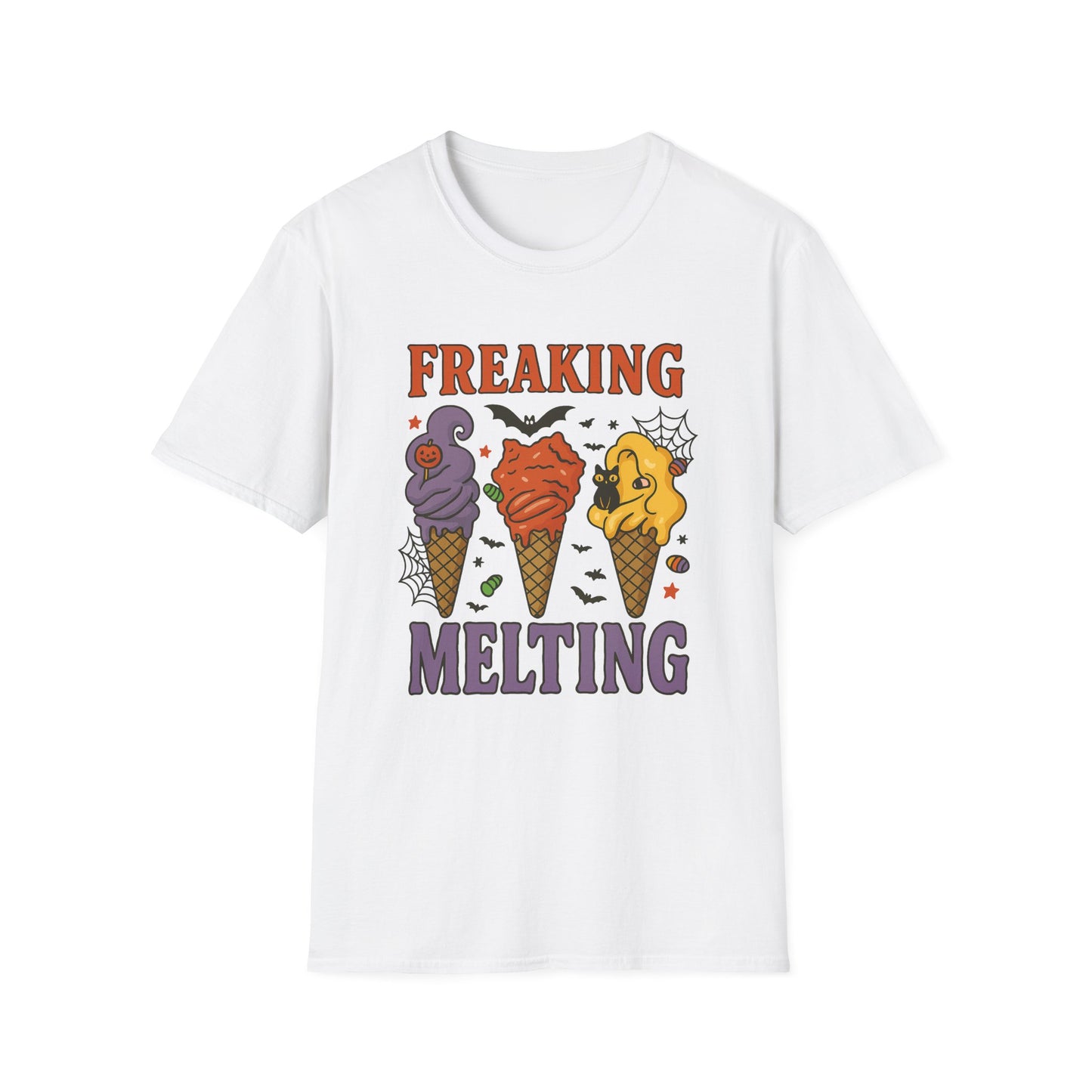 Halloween 'Freaking Melting' Ice Cream Tee — Spooky Cute Summerween Graphic T-Shirt