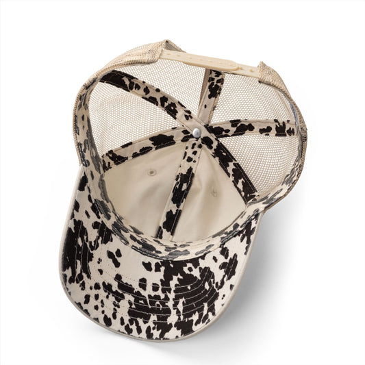 Embroidered Howdy Darlin' Washed Mesh-Back Cap Wirh Longhorn Print