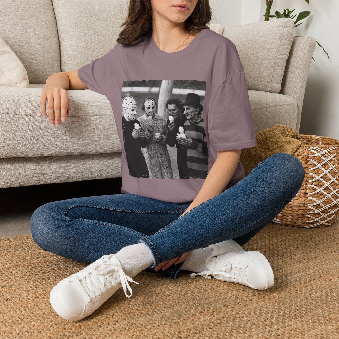 Horror Icons Ice Cream Summerween Photo T-Shirt