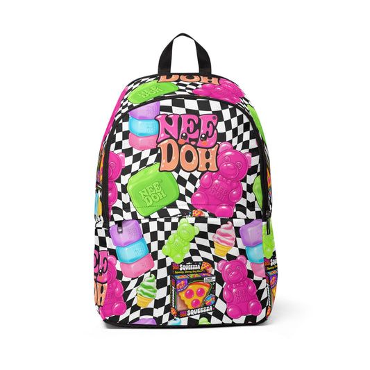Needo  Pop Art Backpack | Checkerboard Squishies Pattern (no side pockets)