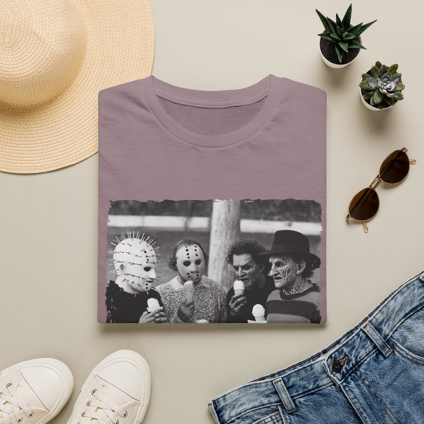 Horror Icons Ice Cream Summerween Photo T-Shirt