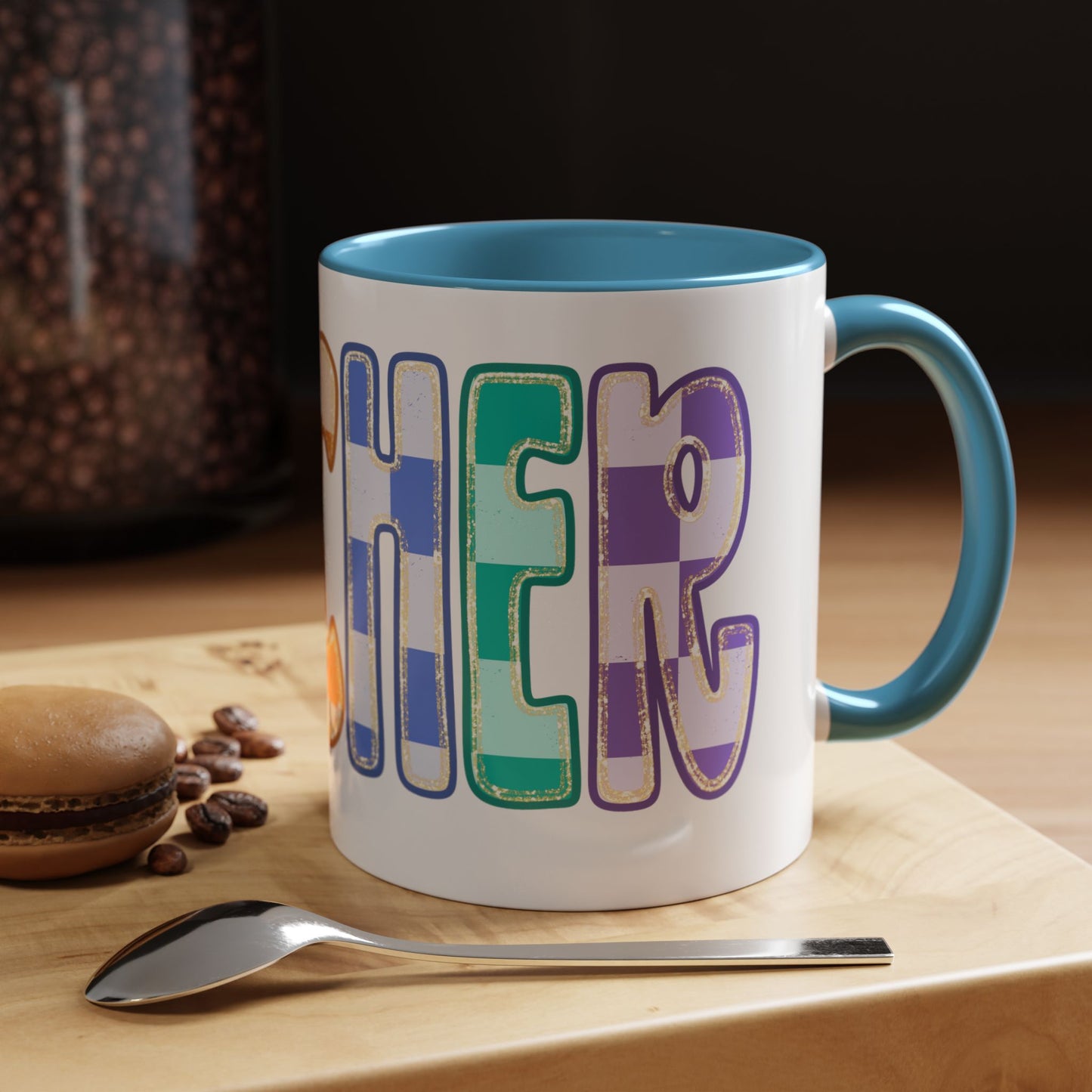 Teacher Rainbow Checker Accent Coffee Mug
