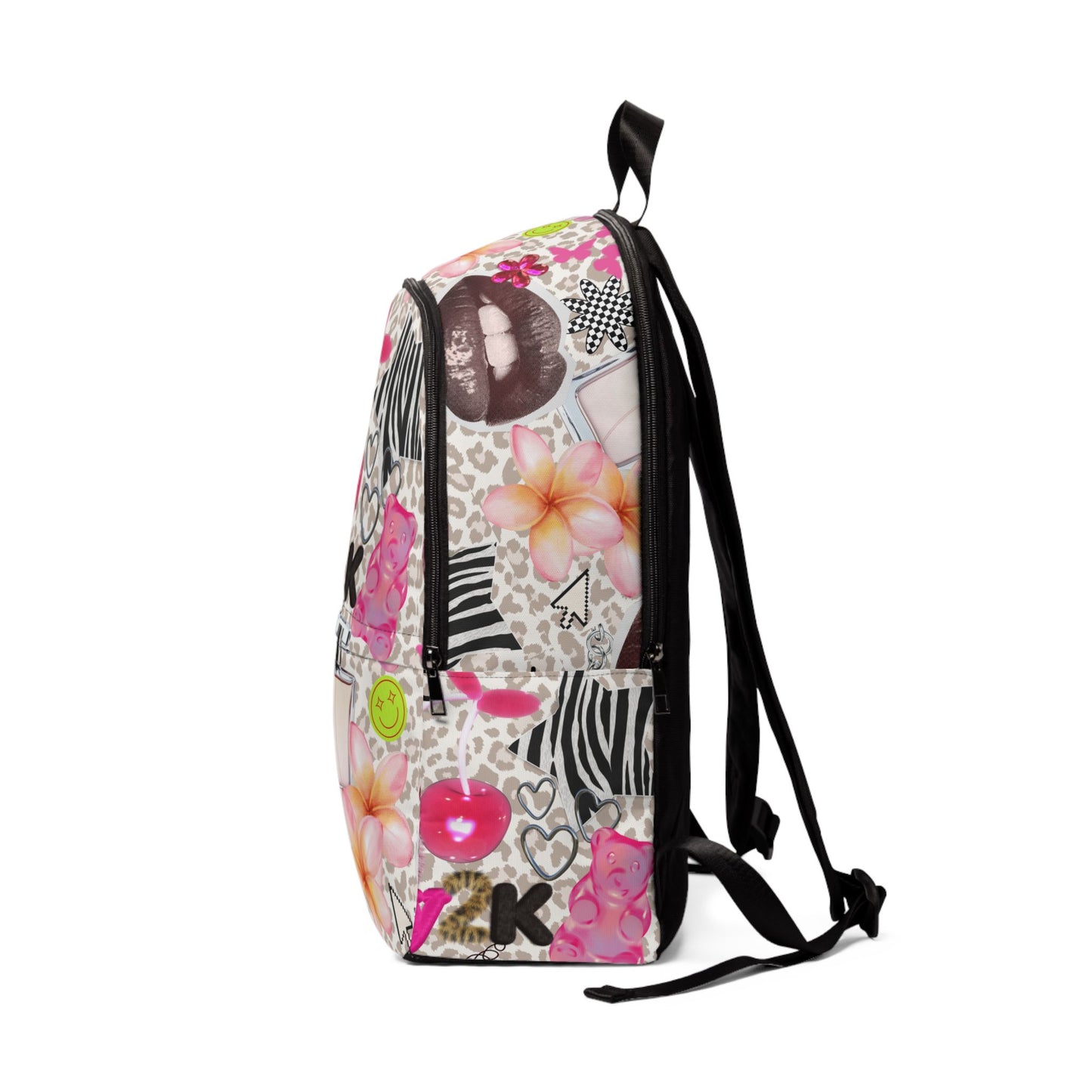 Cherry Crush Backpack, Y2K Aesthetic Backpack, Coquette School Bag, Cute Leopard Print Bookbag, Trendy Pink Backpack