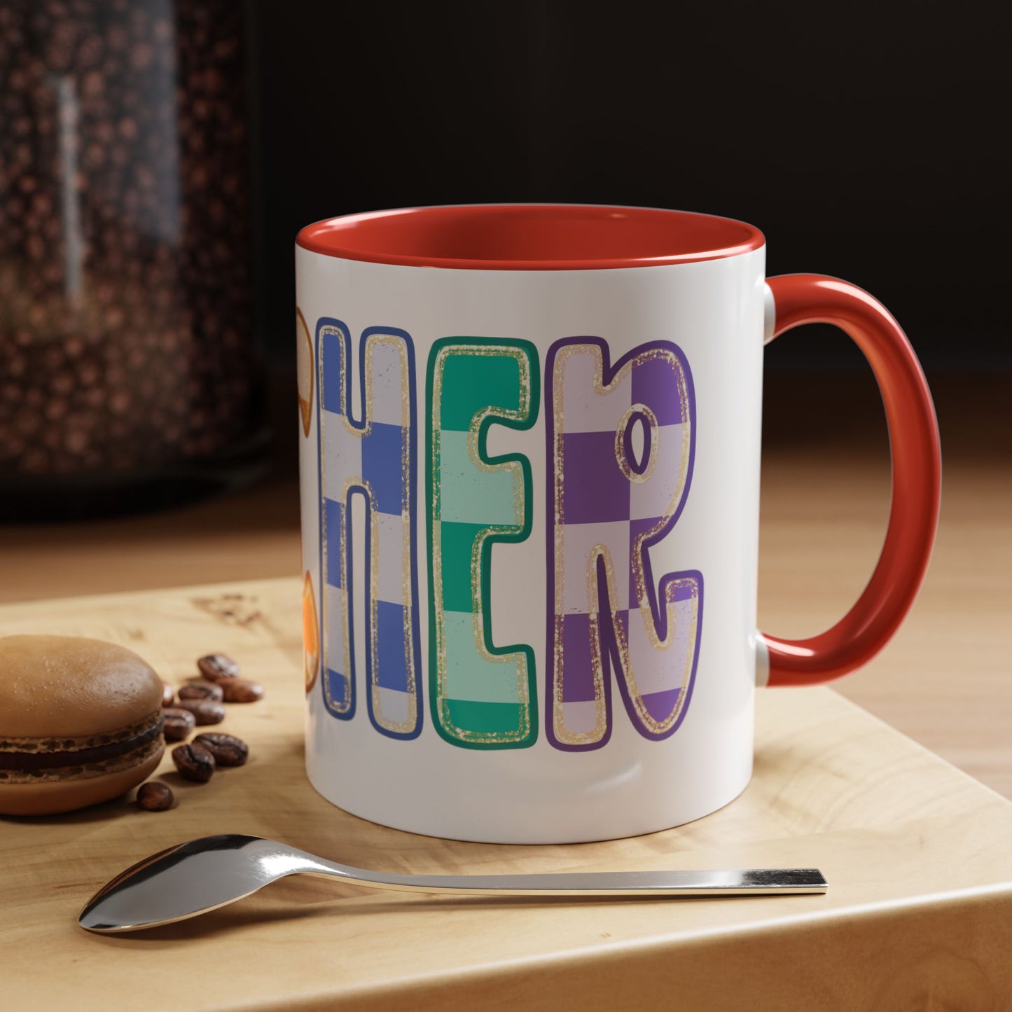 Teacher Rainbow Checker Accent Coffee Mug