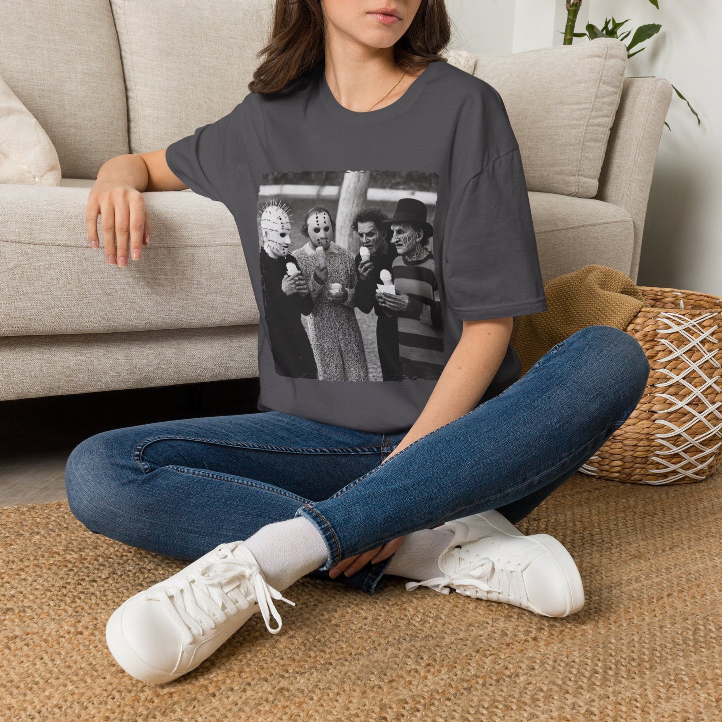 Horror Icons Ice Cream Summerween Photo T-Shirt