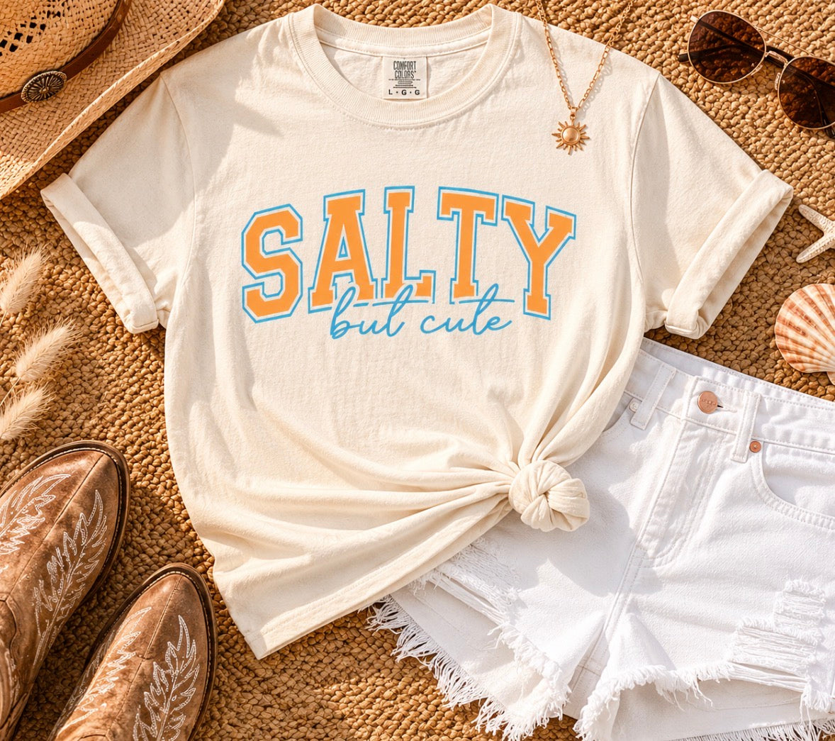 Salty But Cute Tee — Beachy Graphic T-Shirt