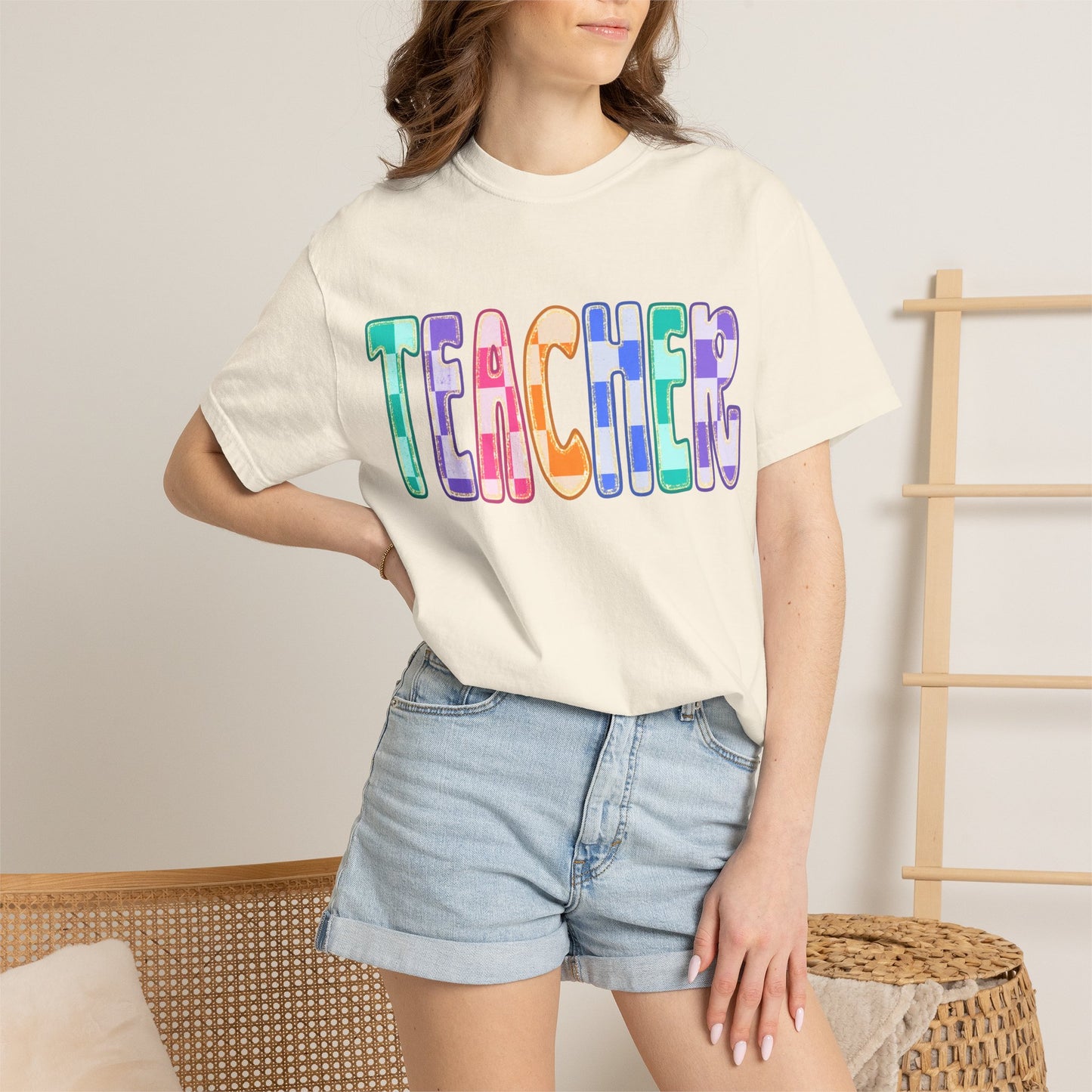 Teacher Colorful Patchwork T-Shirt