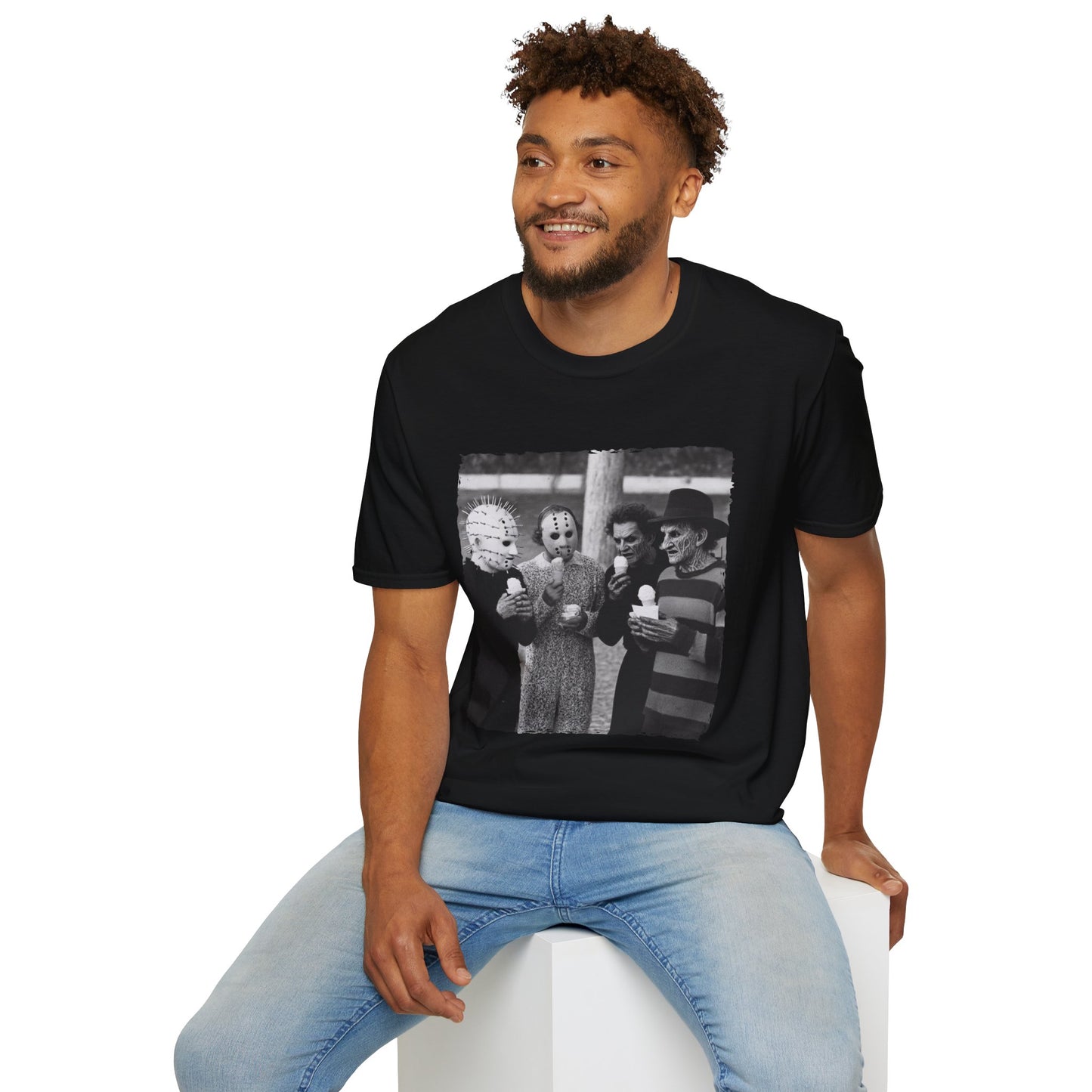 Horror Icons Ice Cream Summerween Photo T-Shirt