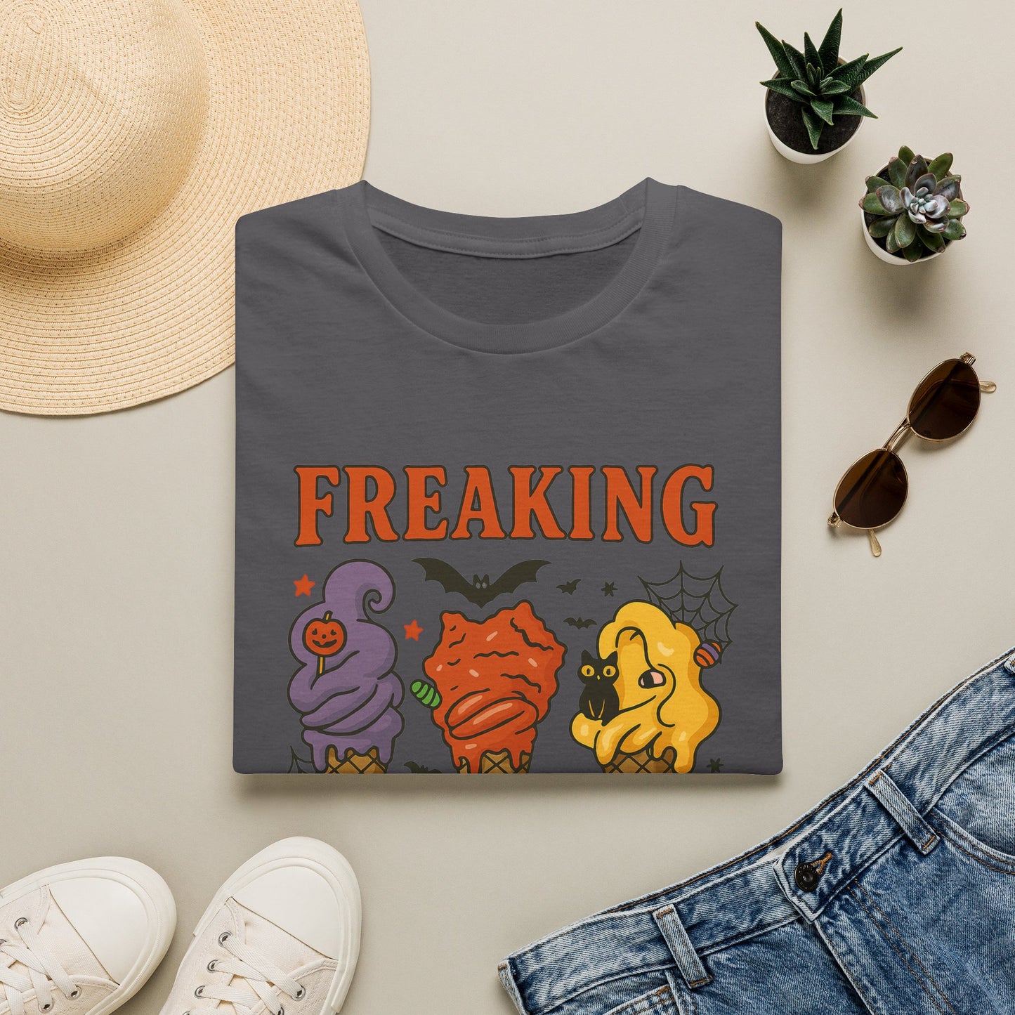 Halloween 'Freaking Melting' Ice Cream Tee — Spooky Cute Summerween Graphic T-Shirt
