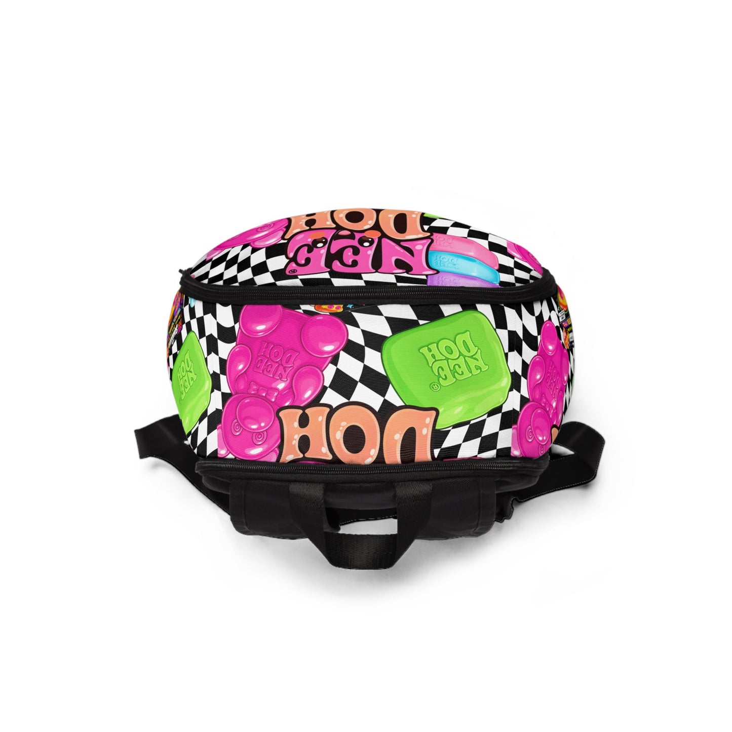 Needo  Pop Art Backpack | Checkerboard Squishies Pattern (no side pockets)