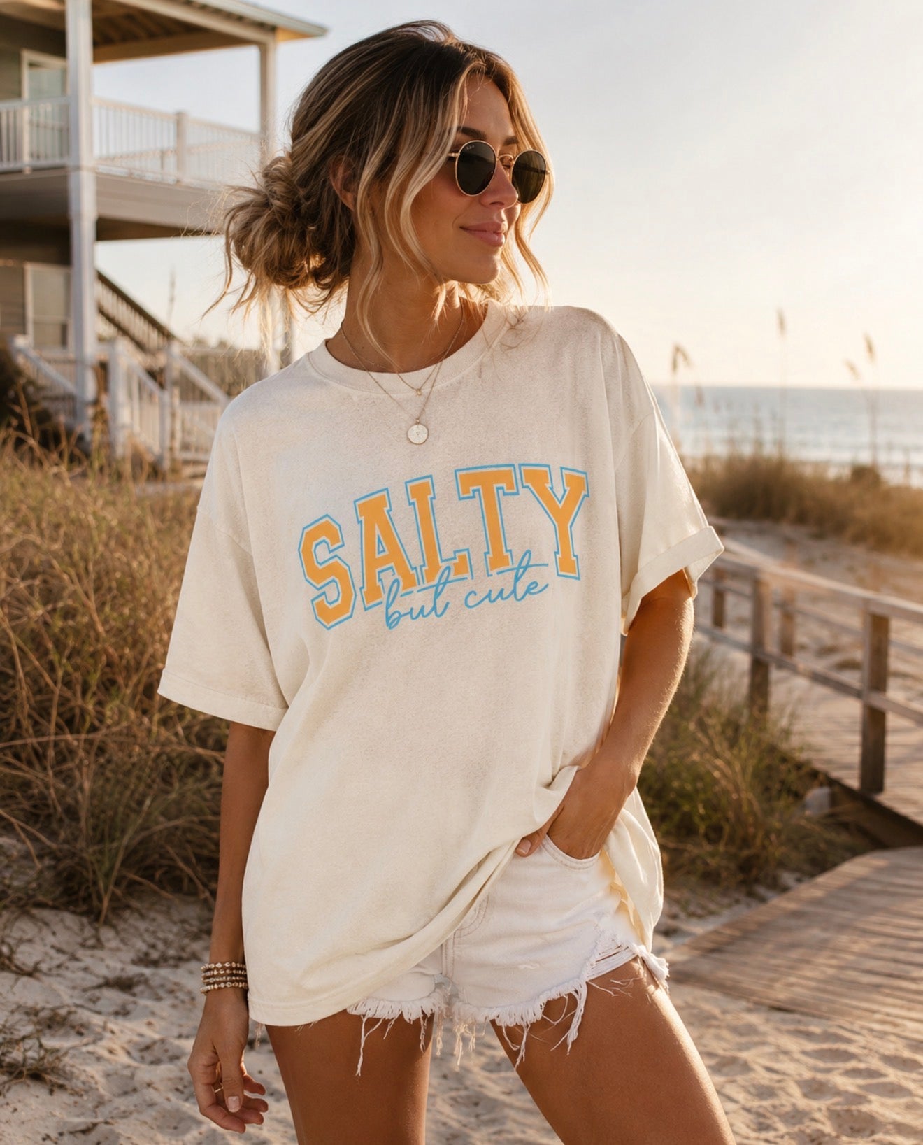 Salty But Cute Tee — Beachy Graphic T-Shirt