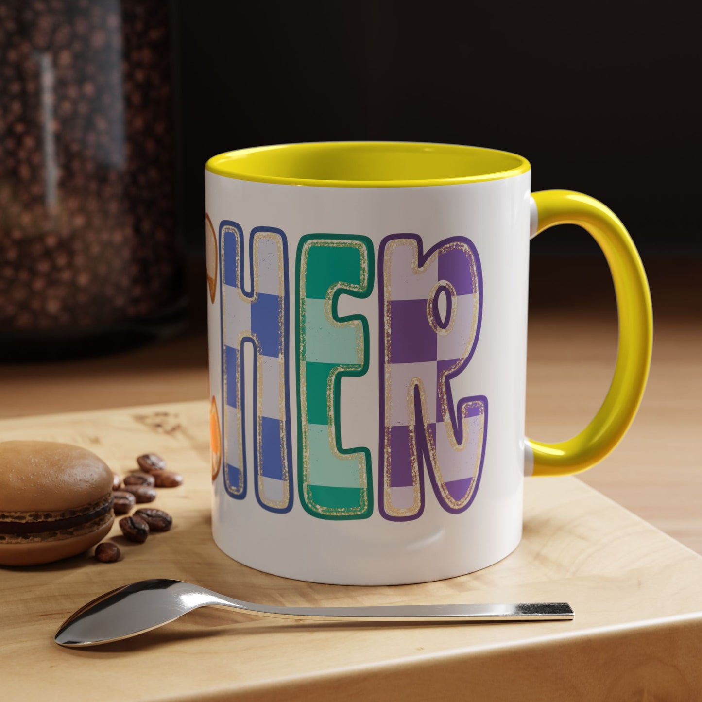 Teacher Rainbow Checker Accent Coffee Mug
