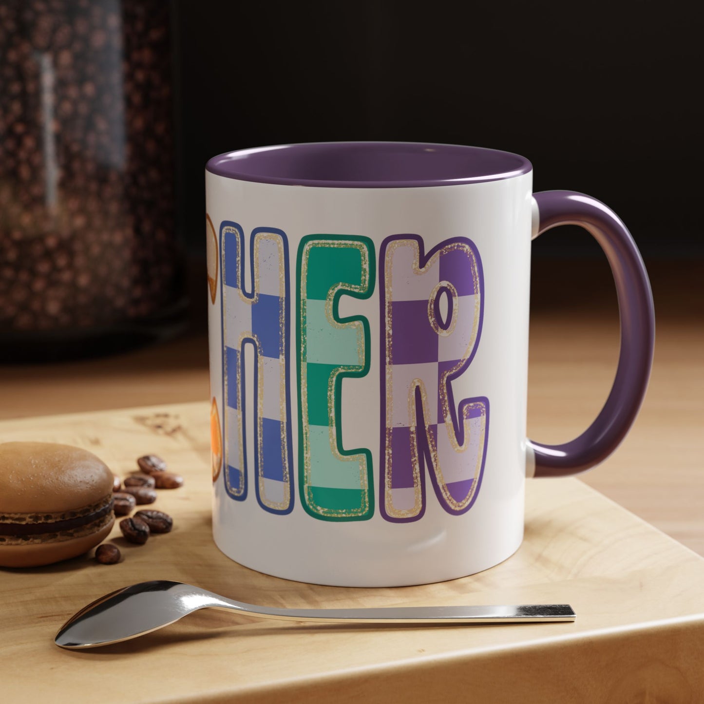 Teacher Rainbow Checker Accent Coffee Mug