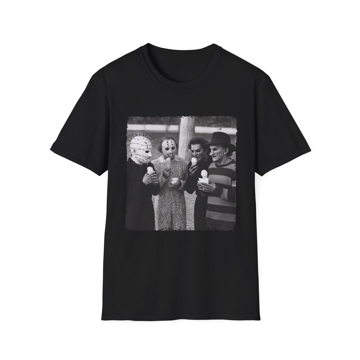 Horror Icons Ice Cream Summerween Photo T-Shirt