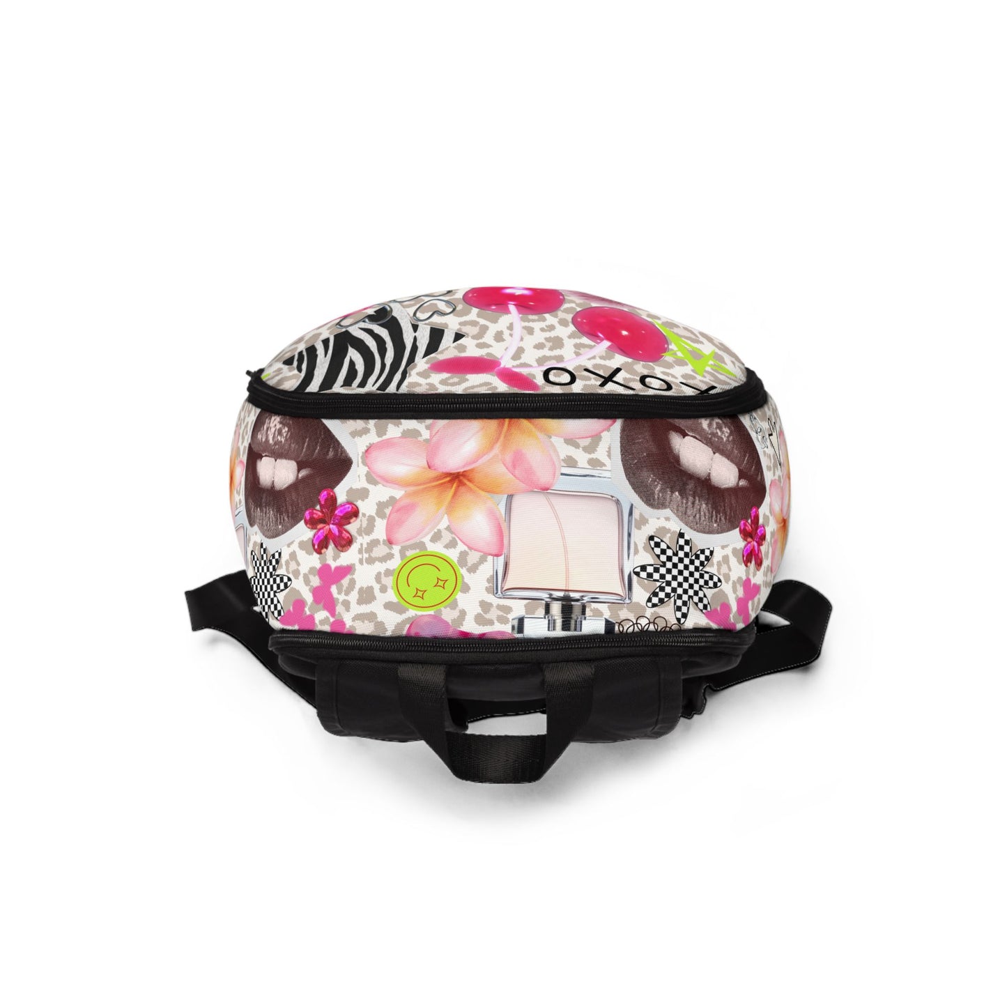 Cherry Crush Backpack, Y2K Aesthetic Backpack, Coquette School Bag, Cute Leopard Print Bookbag, Trendy Pink Backpack