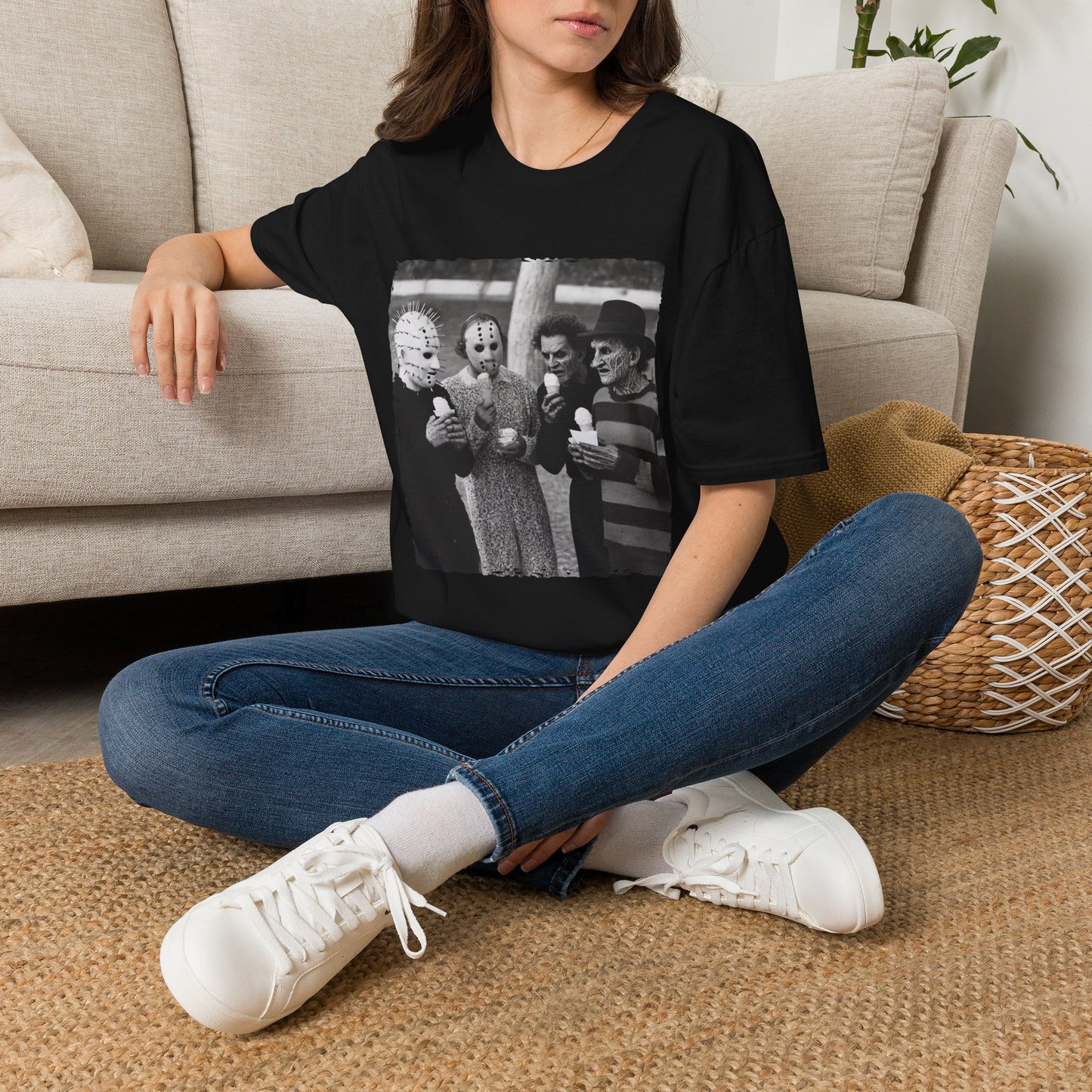 Horror Icons Ice Cream Summerween Photo T-Shirt