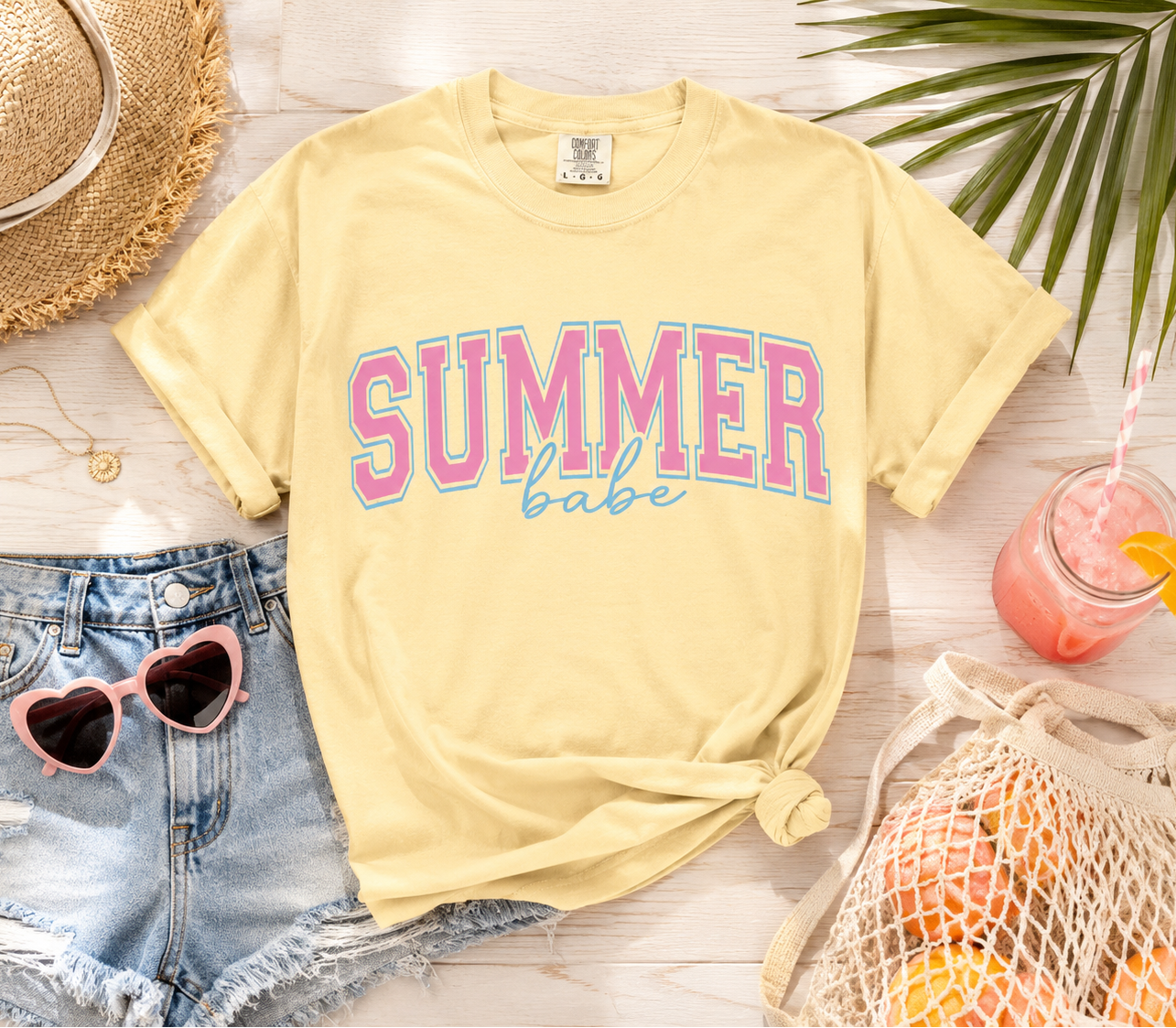 Summer Babe T-Shirt — Pastel Retro Beach Tee