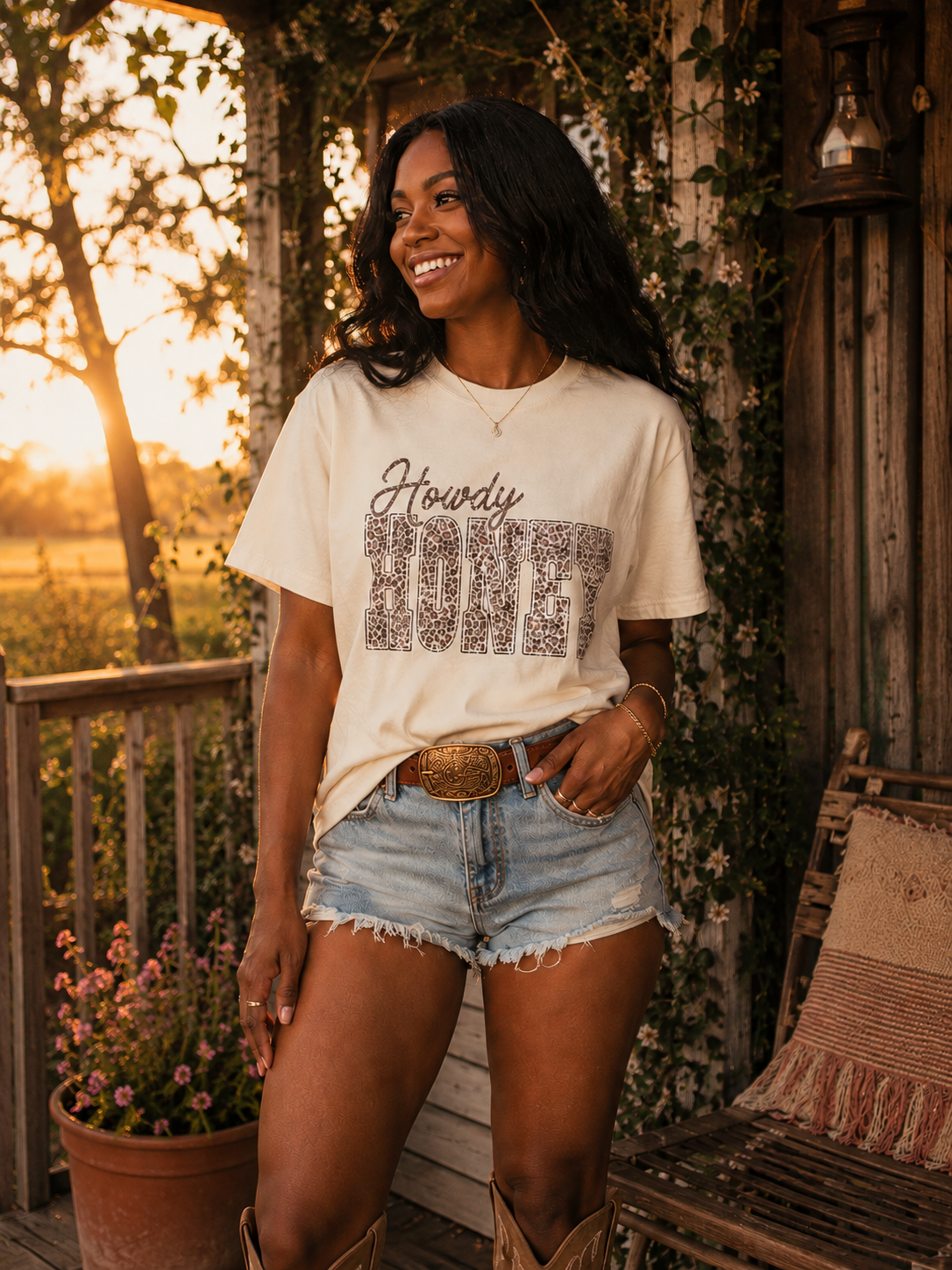 Howdy Honey Leopard Print T-Shirt