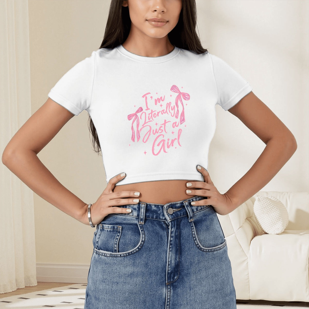 I'm Just a Girl Crop Top